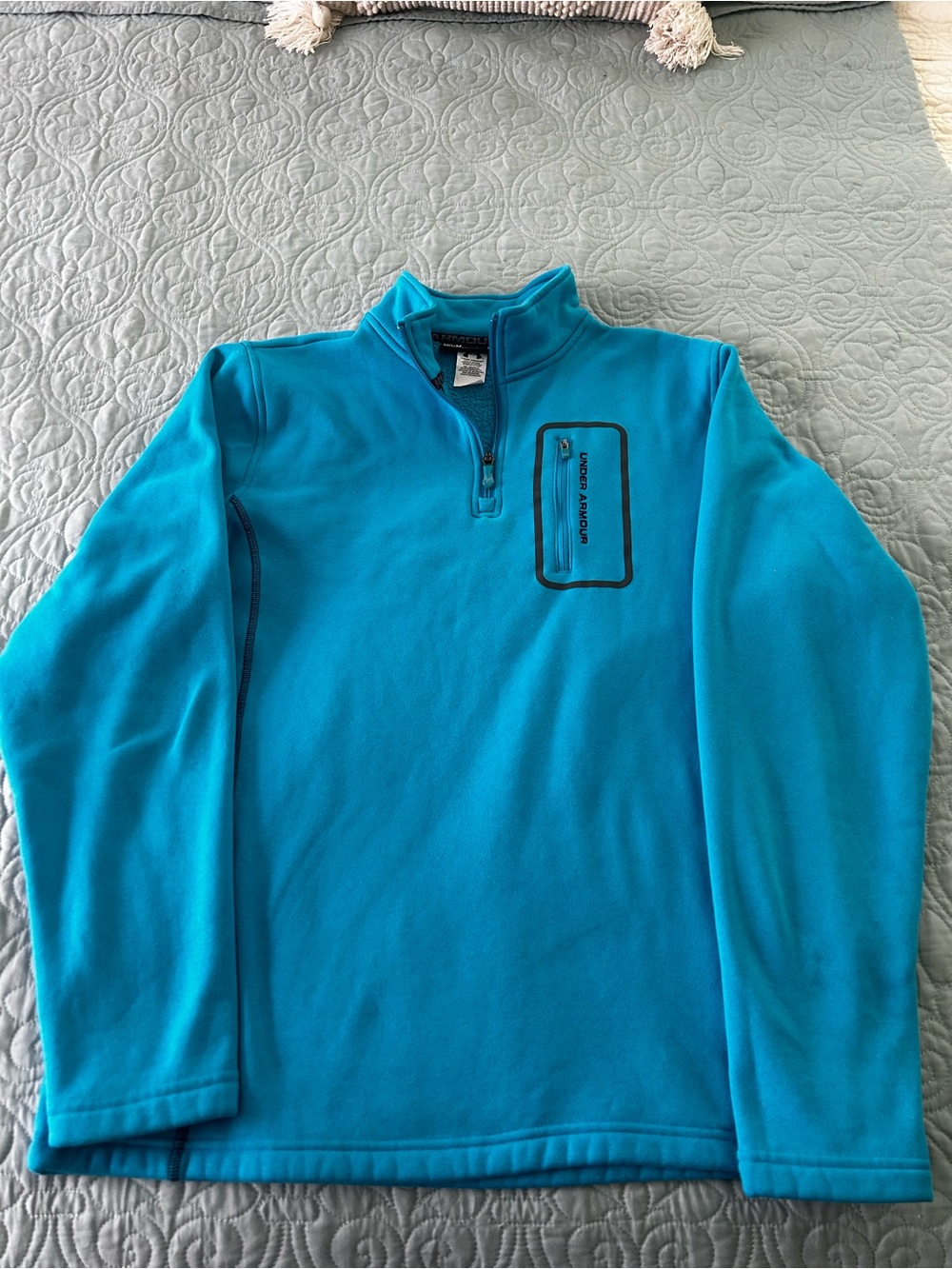 Under Armour Men’s Medium Bright Teal Quarter-Zip Fleece Pullover